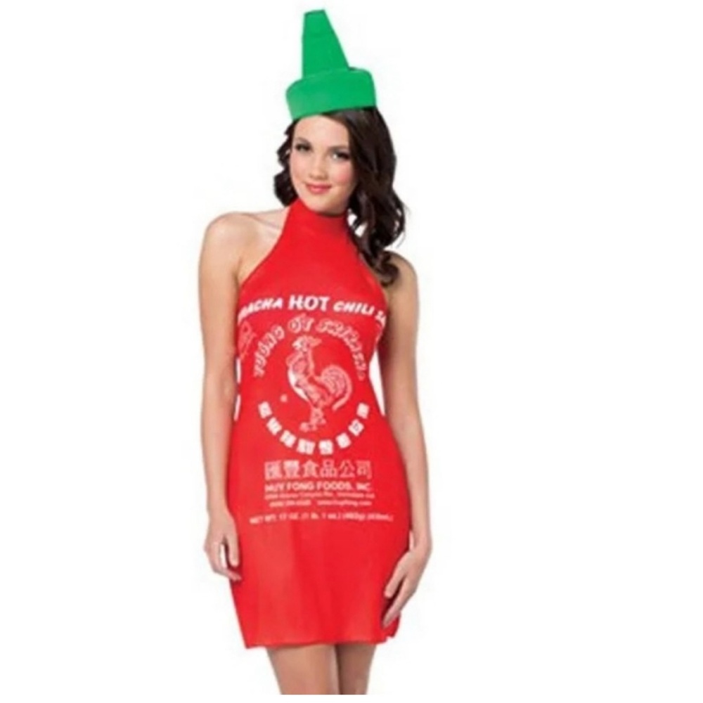 Sriracha Hot Chili Sauce Costume dress NEW fits up to size 10 Halloween